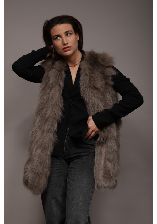 Fur Vest of fox and rabbit Ana