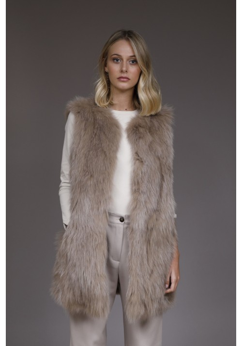 Fur Vest of fox and rabbit Diana