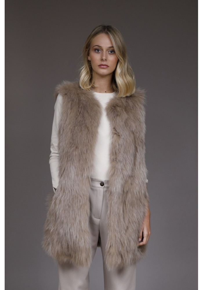 Fur Vest of fox and rabbit Diana