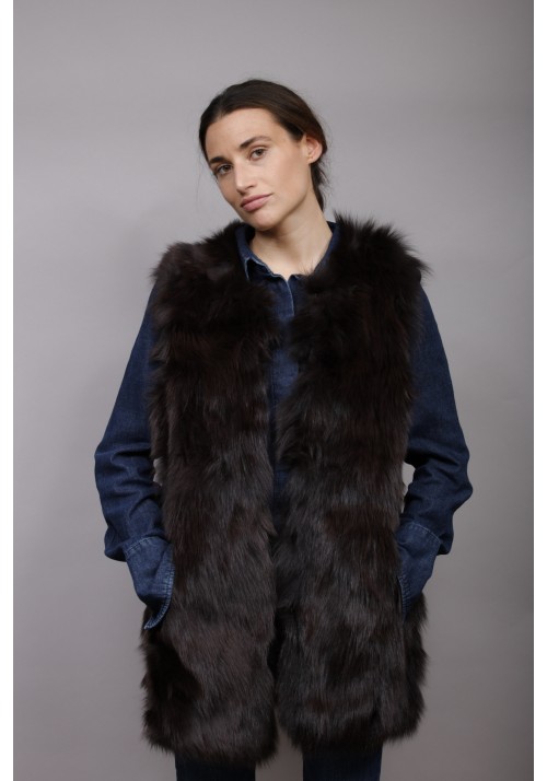 Fur Vest of fox and rabbit Liana