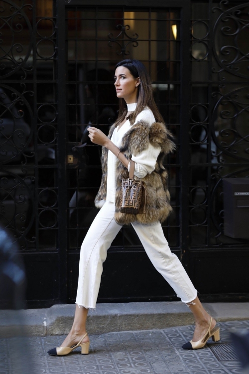 Gilet en fourrure naturelle de racoon Eris