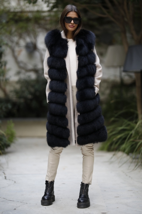 Gilet en fourrure naturelle de renard Tiffani