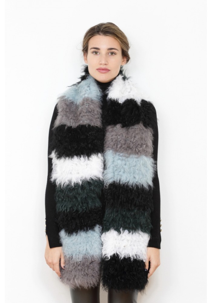 Fur scarf of knitted sheepskin Copenhague