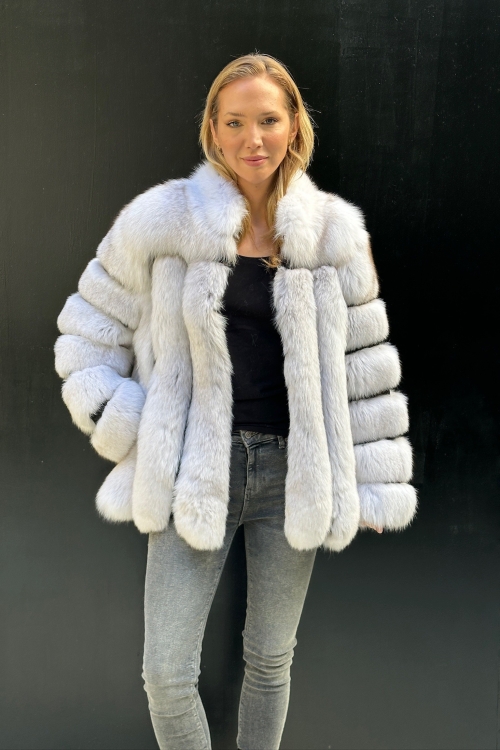 Veste de fourrure naturelle de renard blue Zaira