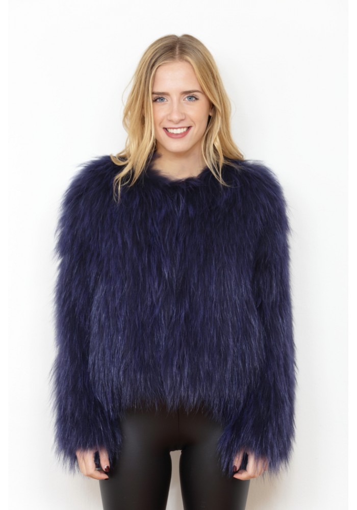 Fur jacket of knitted fox Alejandra