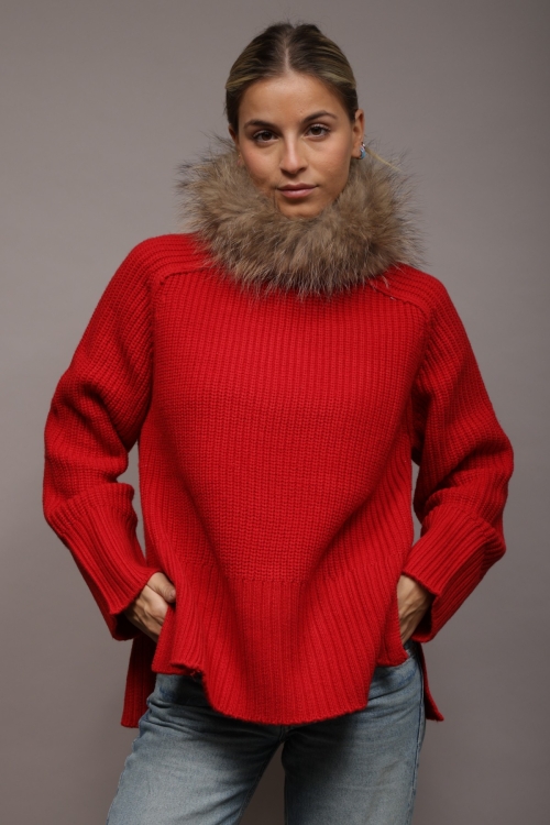 Fur elastic knitted unlined collar of fox Roma