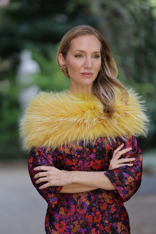 Fur elastic stole of raccoon Ivonne