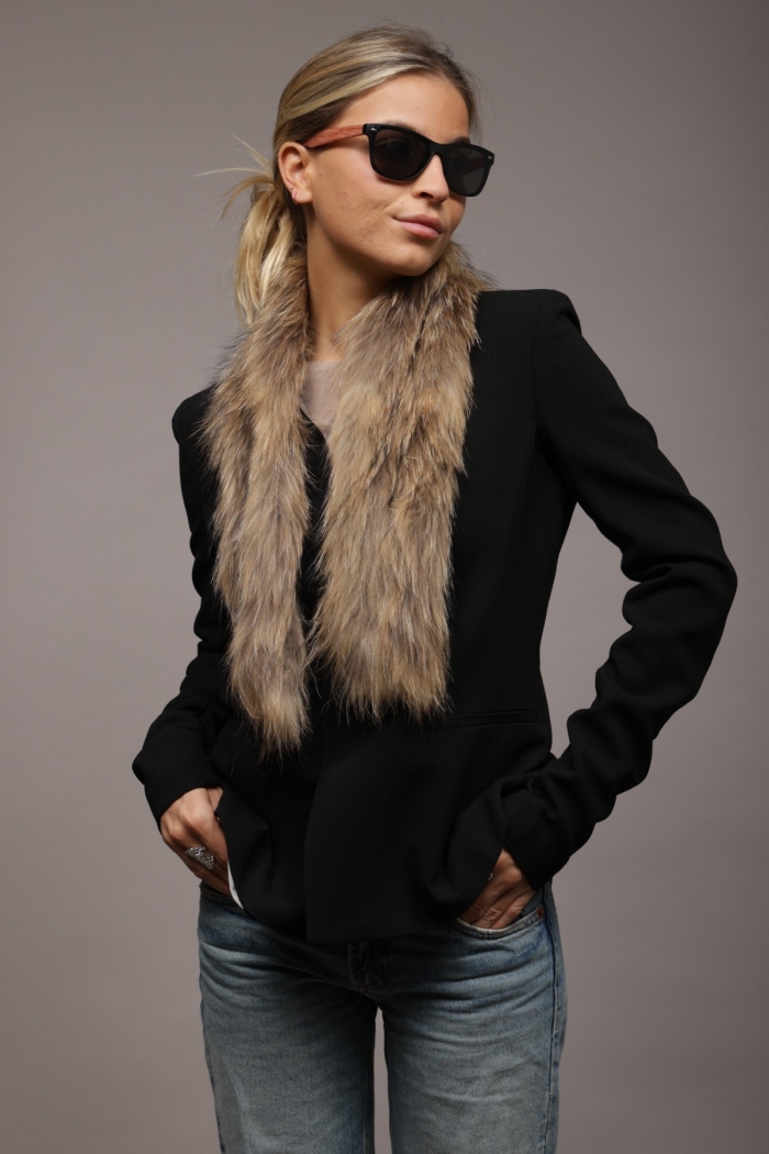 Bufanda Hera Tallas Talla única Colores Beige punta negra