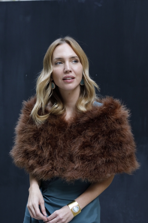 Estola Kim Tallas Talla única Colores Marrón oscuro