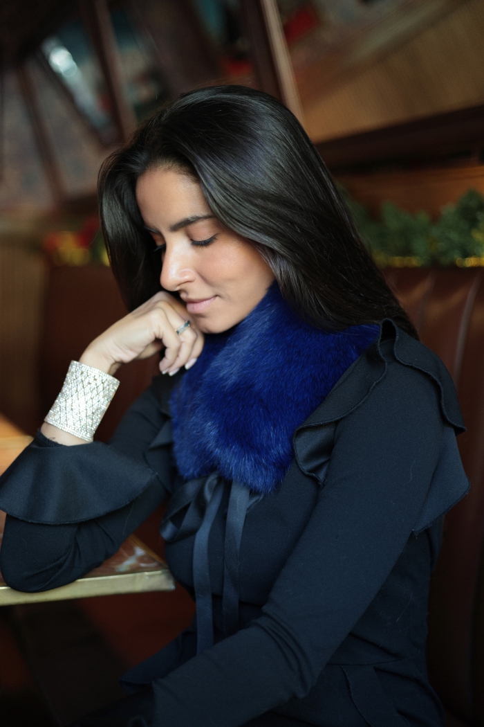 Cuello Susanna - Talla única, Azul Eléctrico