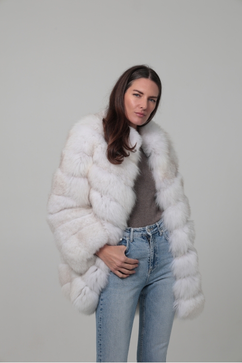 Chaqueta Elsa de piel de zorro blue