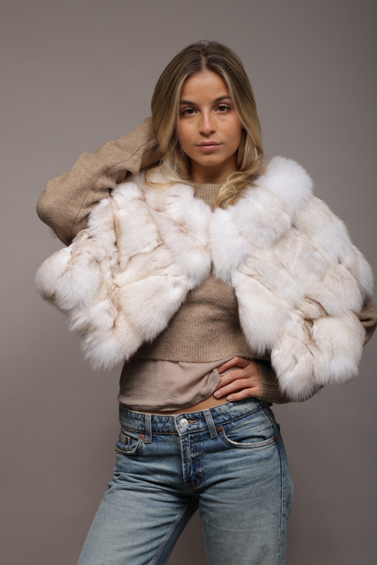 Chaqueta Lille Tallas L Colores Blanco punta gris