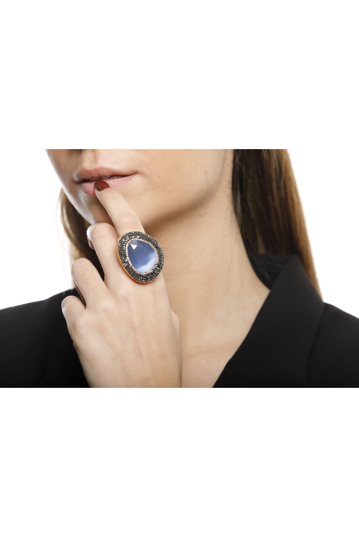 Anillo Tiffany Tallas Adaptable Colores Azul Jeans