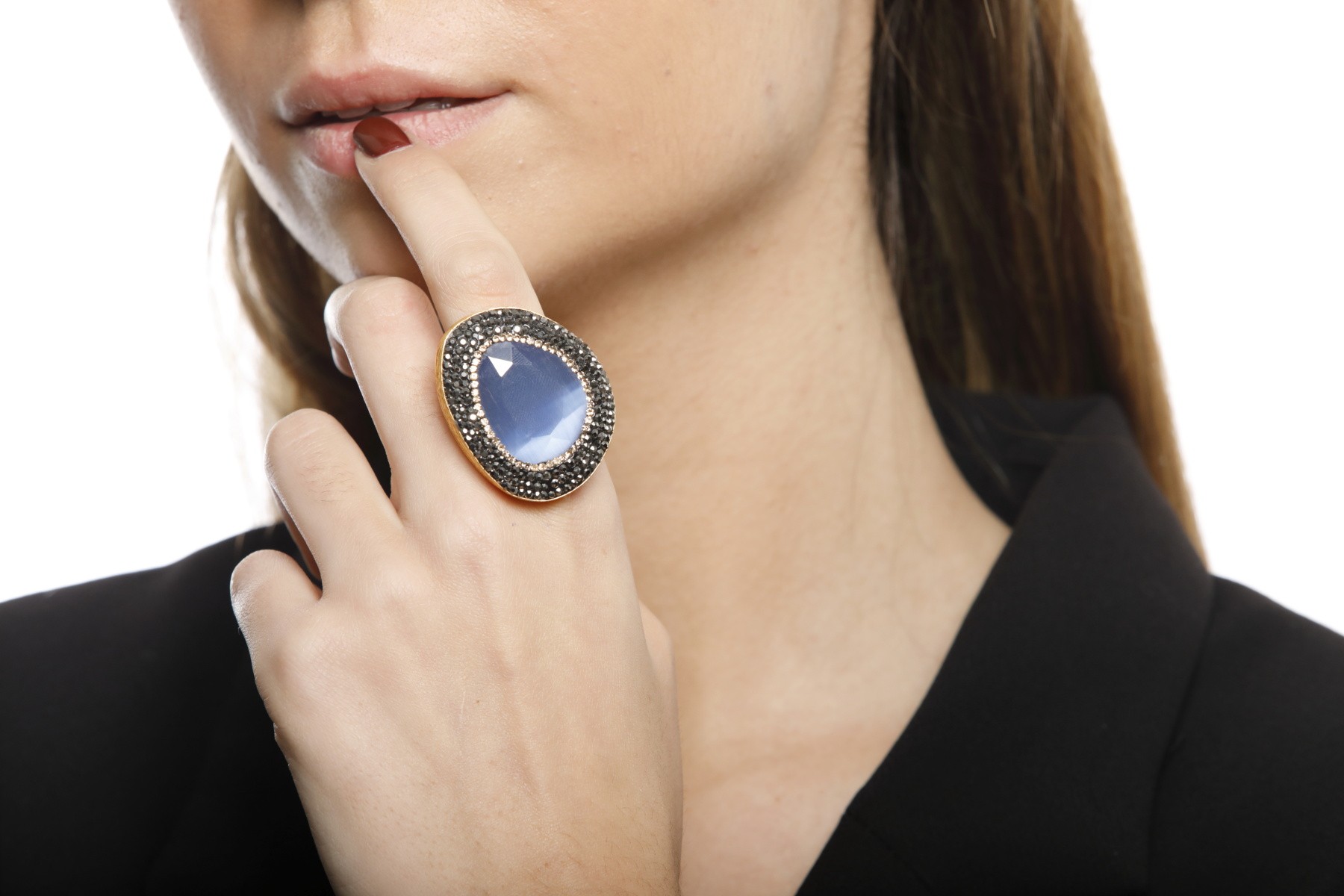 Anillo Tiffany Tallas Adaptable Colores Azul Jeans