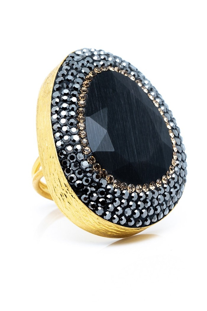 Anillo Tiffany Colores Negro Tallas Adaptable