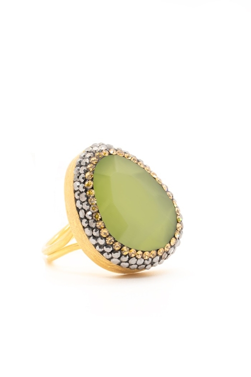 Anillo Brigitte Colores Verde Lima Tallas Adaptable