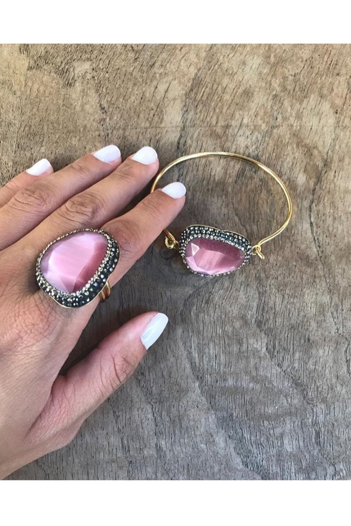 Anillo Keira Tallas Adaptable Colores Rosa Fuerte