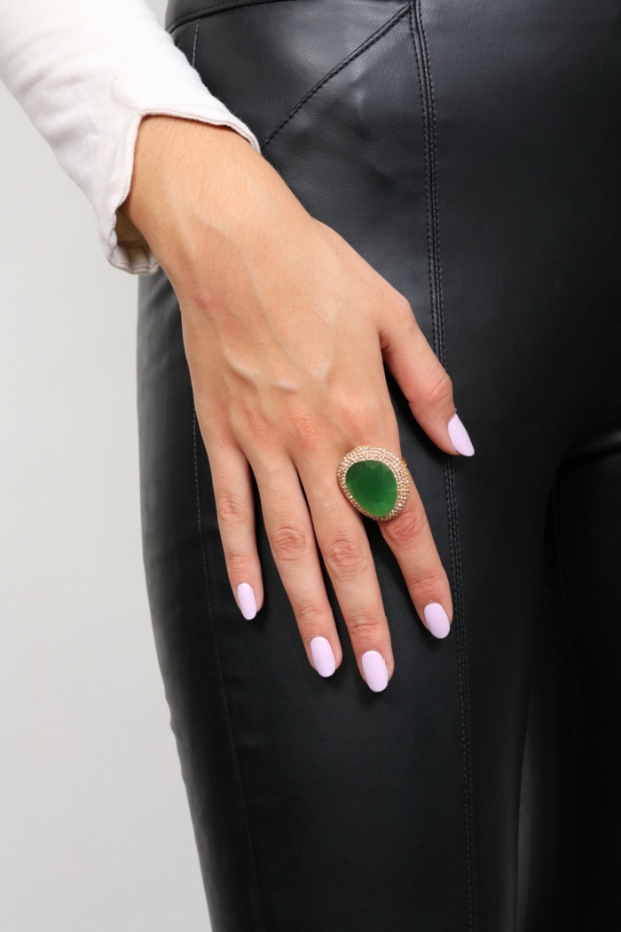 Anillo Rachel Colores Verde Tallas Adaptable