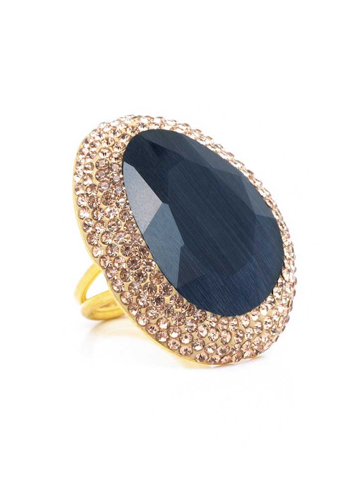 Anillo Rachel Colores Azul Noche Tallas Adaptable