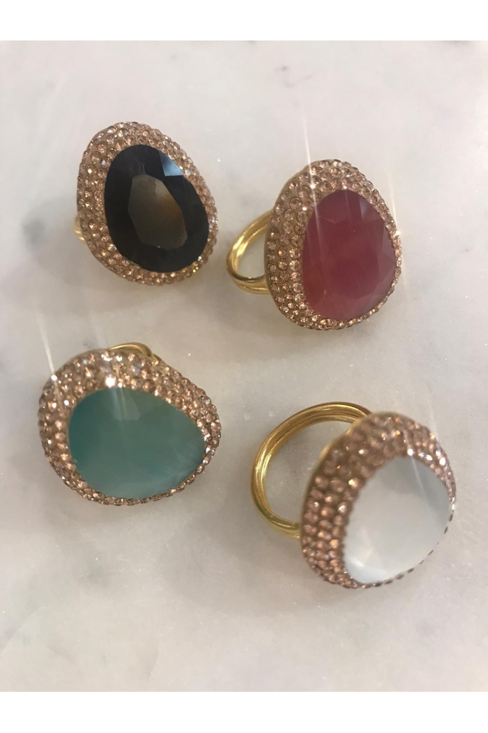 Anillo Rachel Colores Negro Tallas Adaptable