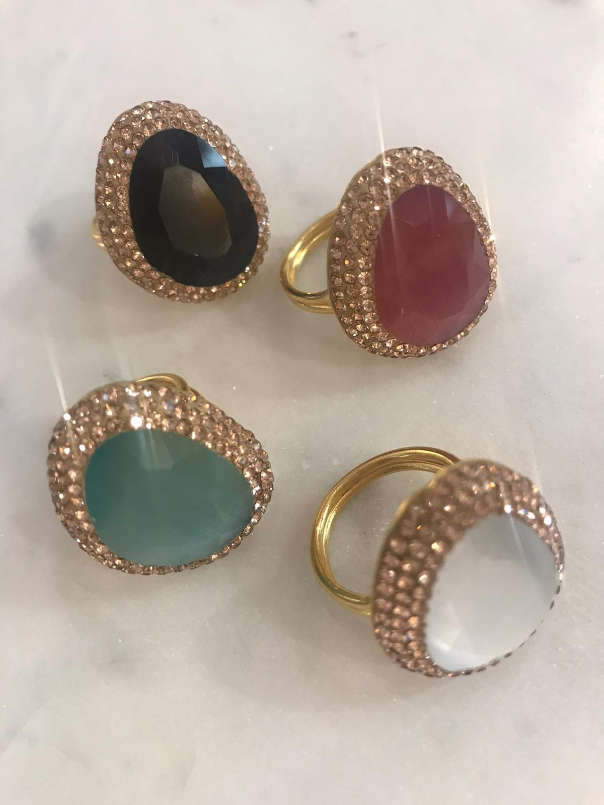 Anillo Rachel Colores Negro Tallas Adaptable