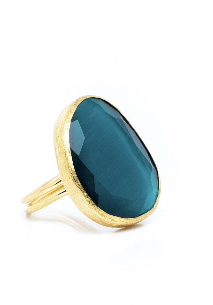 Anillo Cecily Colores Azul verdoso Tallas Adaptable