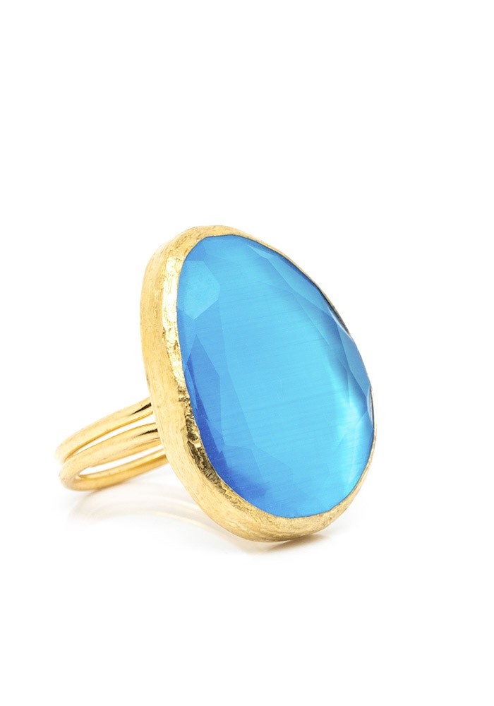 Anillo Cecily Colores Azul Tallas Adaptable
