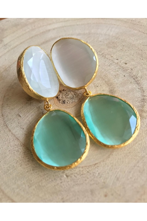 Pendiente Suzanne Tallas Talla única Colores Aguamarina