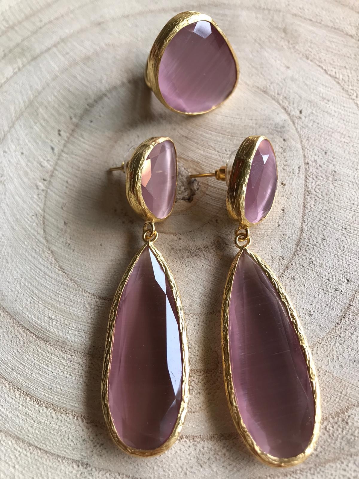 Pendiente Agnes Tallas Talla única Colores Rosa empolvado