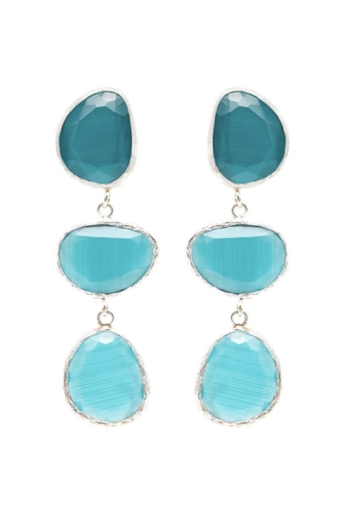 Pendiente Silver Tallas Talla única Colores Azul verdoso