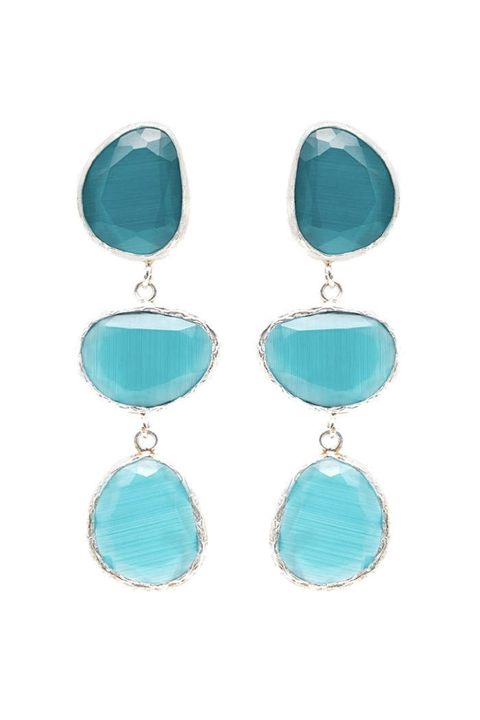 Pendiente Silver Tallas Talla única Colores Azul verdoso