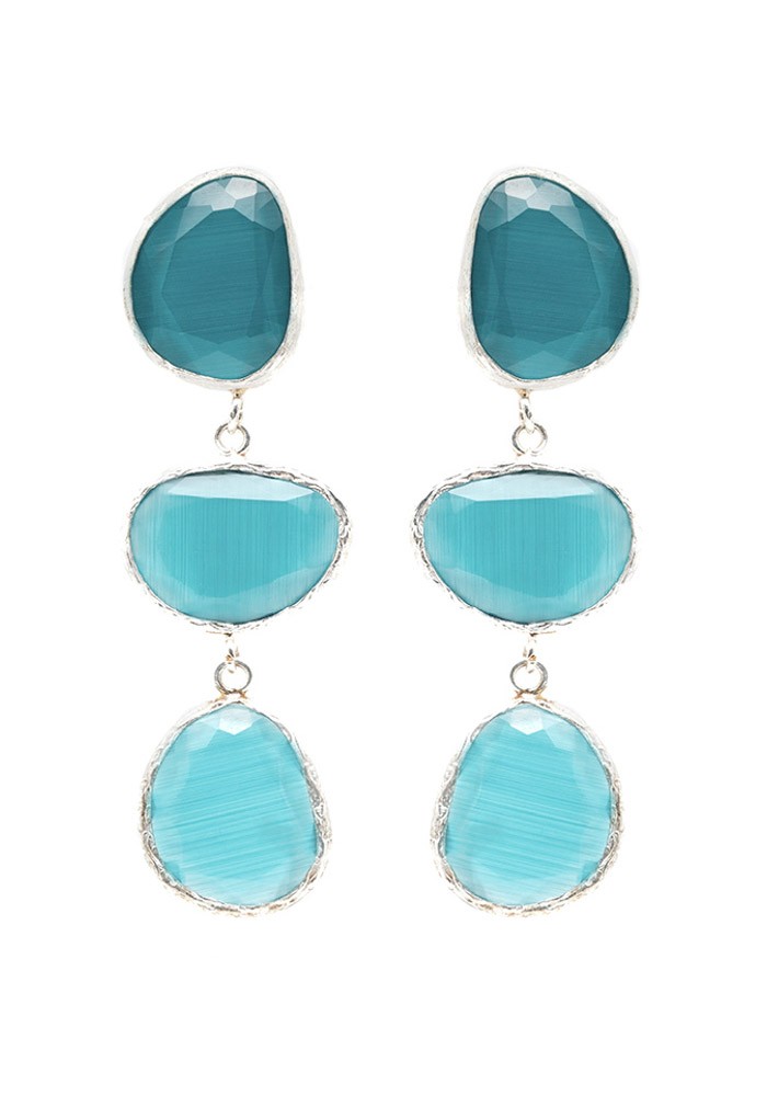 Pendiente Silver Tallas Talla única Colores Azul verdoso