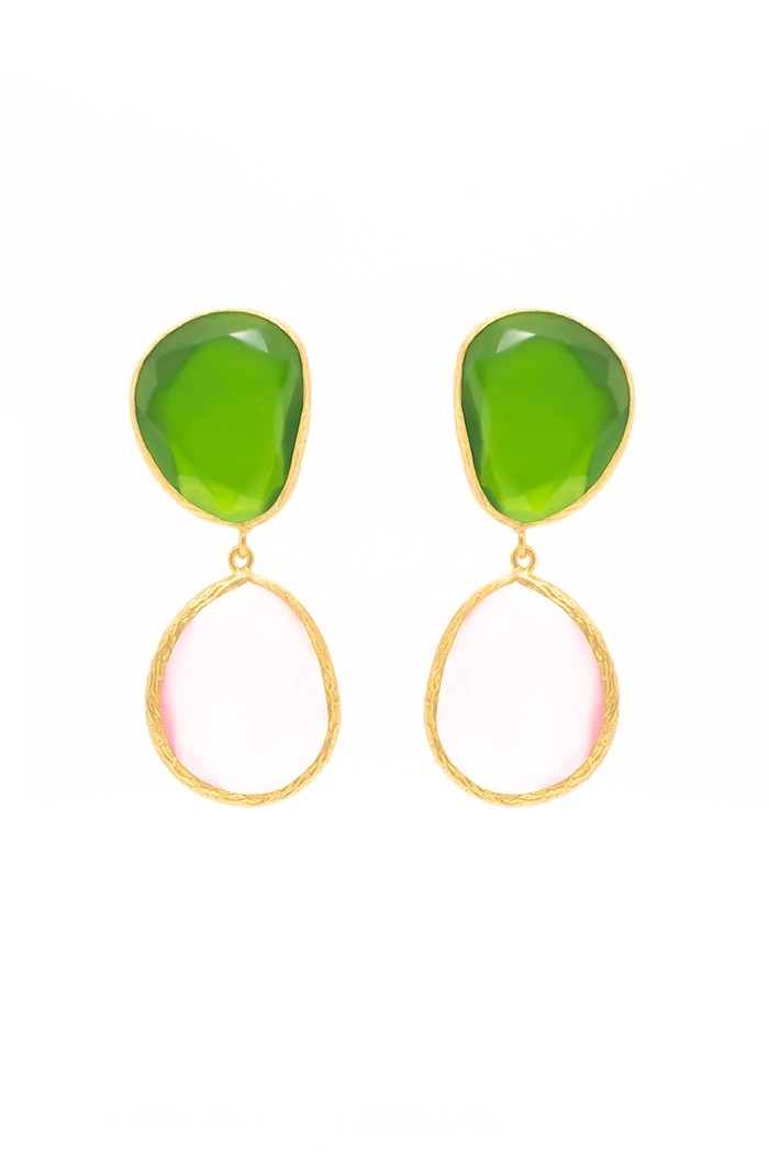 Pendiente Silvia Tallas Talla única Colores Verde y Rosa Claro