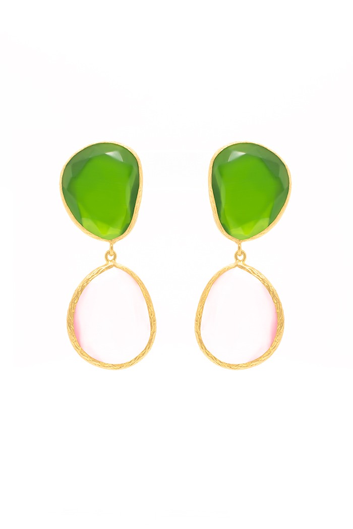 Pendiente Silvia Tallas Talla única Colores Verde y Rosa Claro