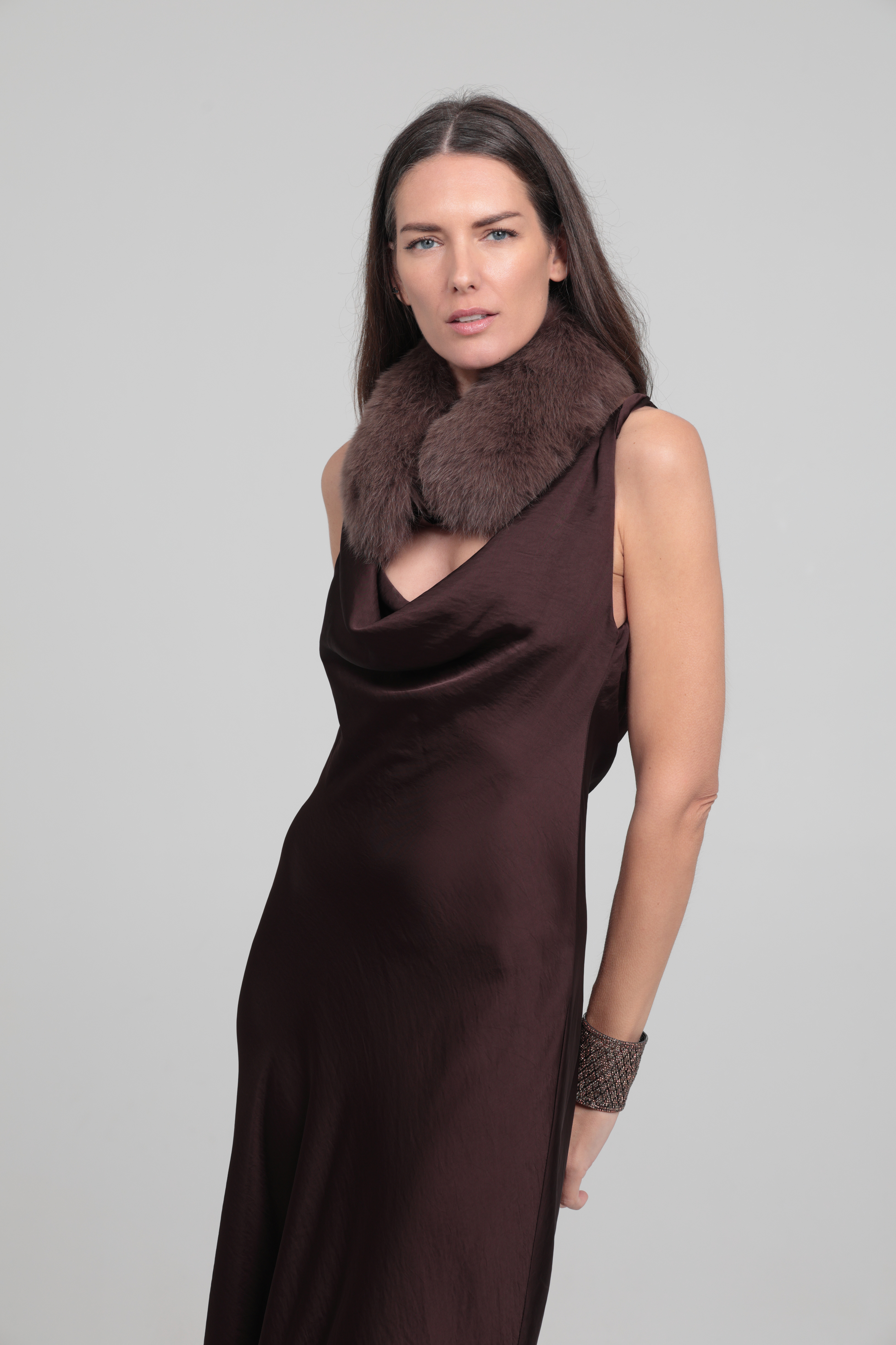 Cuello Italia - Talla única, Marrón tabaco