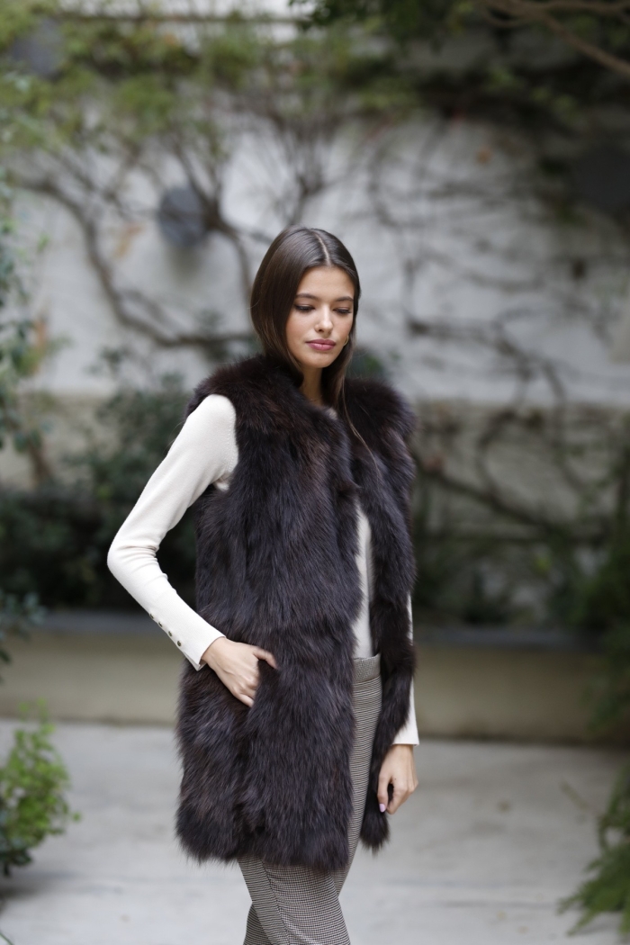 Chaleco  Liana Tallas S Colores Marrón