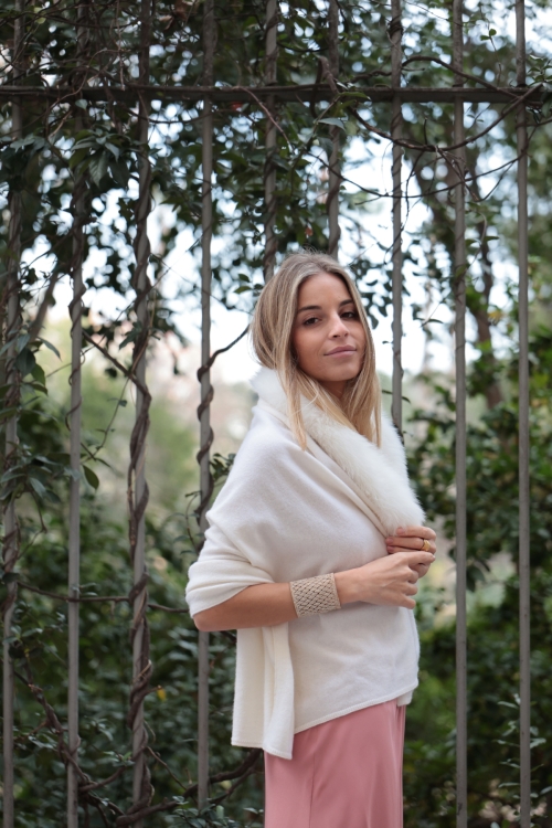 Estola Jamis - Talla única, Blanco