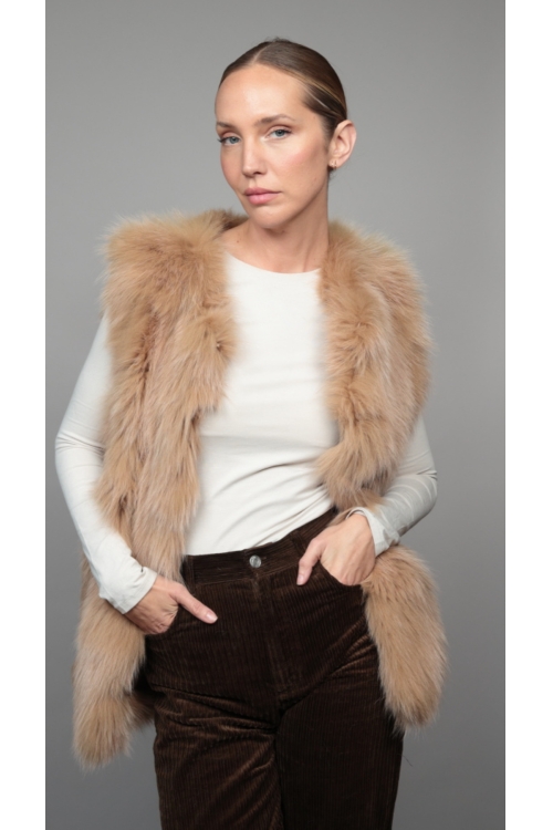 Chaleco  Diana Tallas M Colores Miel_copiar