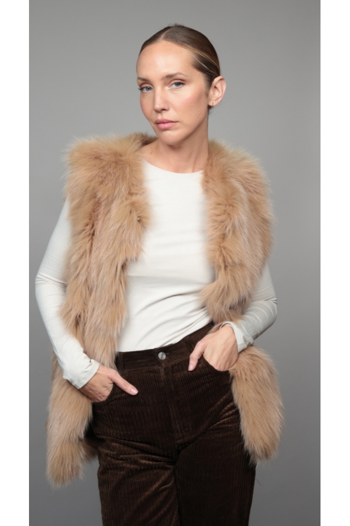 Chaleco  Diana Tallas S Colores Miel_copiar