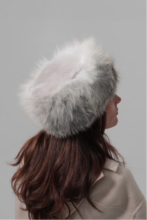 Gorro de piel de zorro shadow y piel de rex Alexa