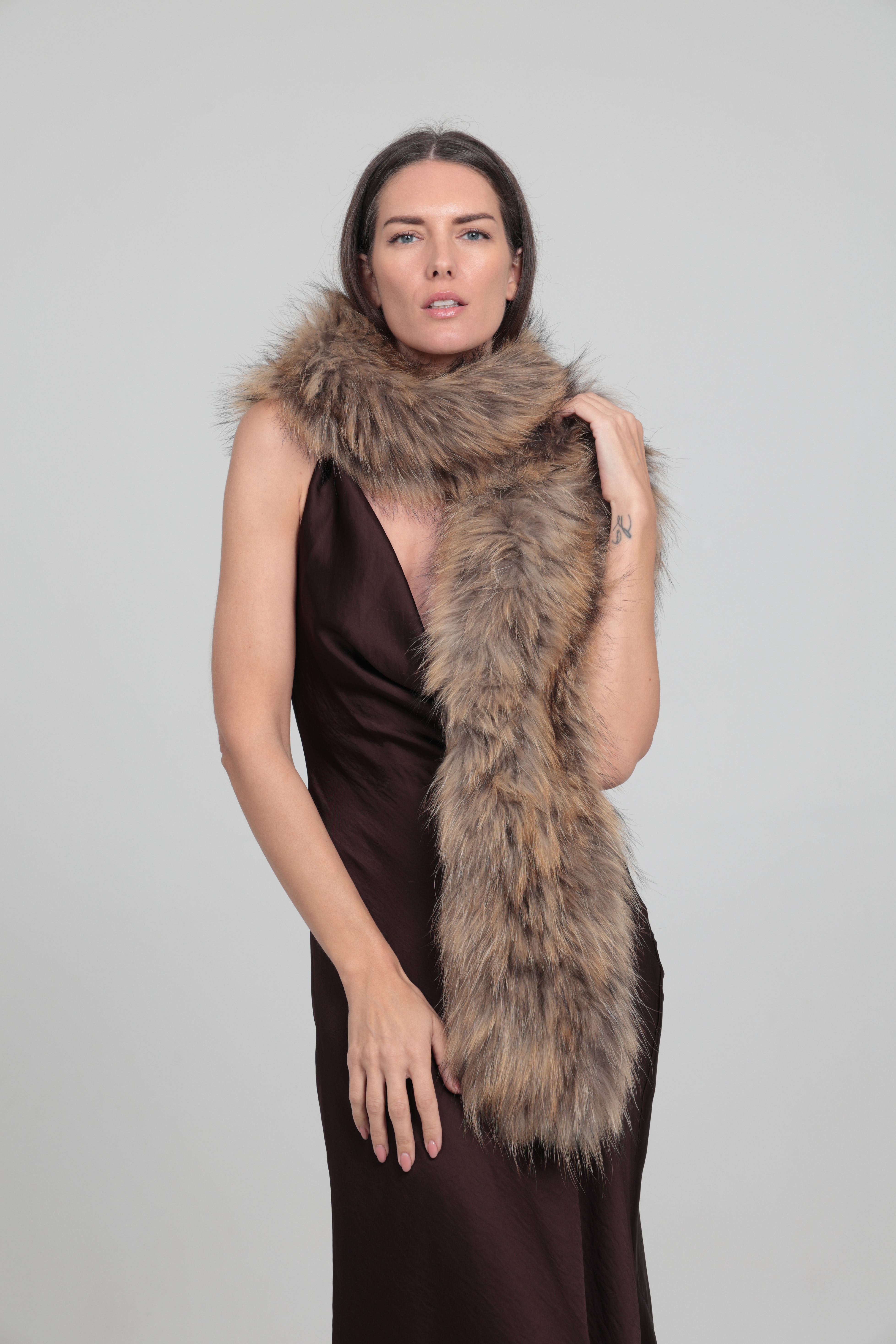 Estola Emma_copiar - Talla única, Beige verdoso