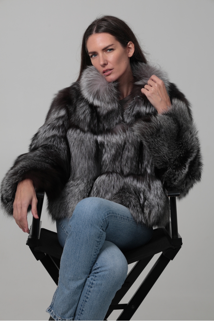 Jaqueta Tess - S, Gris argenté