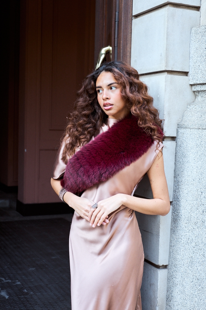 Cuello Amelie - Burdeos, Talla única