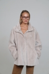 Chaqueta ligera Valentina reversible de cordero y napa - S, Hielo