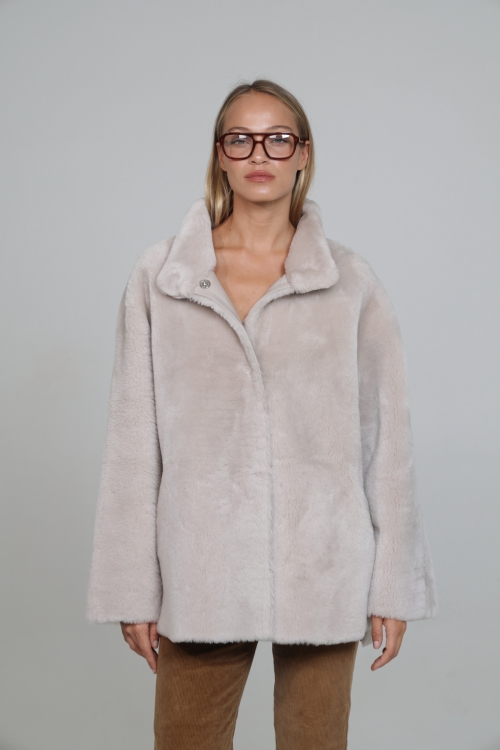Chaqueta ligera Valentina reversible de cordero y napa