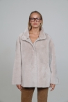 Chaqueta ligera Valentina reversible de cordero y napa - S, Hielo