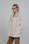 Chaqueta ligera Valentina reversible de cordero y napa - S, Hielo