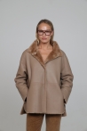 Chaqueta ligera Elodie reversible de cordero y napa - S, Caramelo