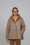 Chaqueta ligera Elodie reversible de cordero y napa - S, Caramelo