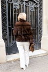 Chaqueta de piel de visón Ingrid - 38, Marrón Medio